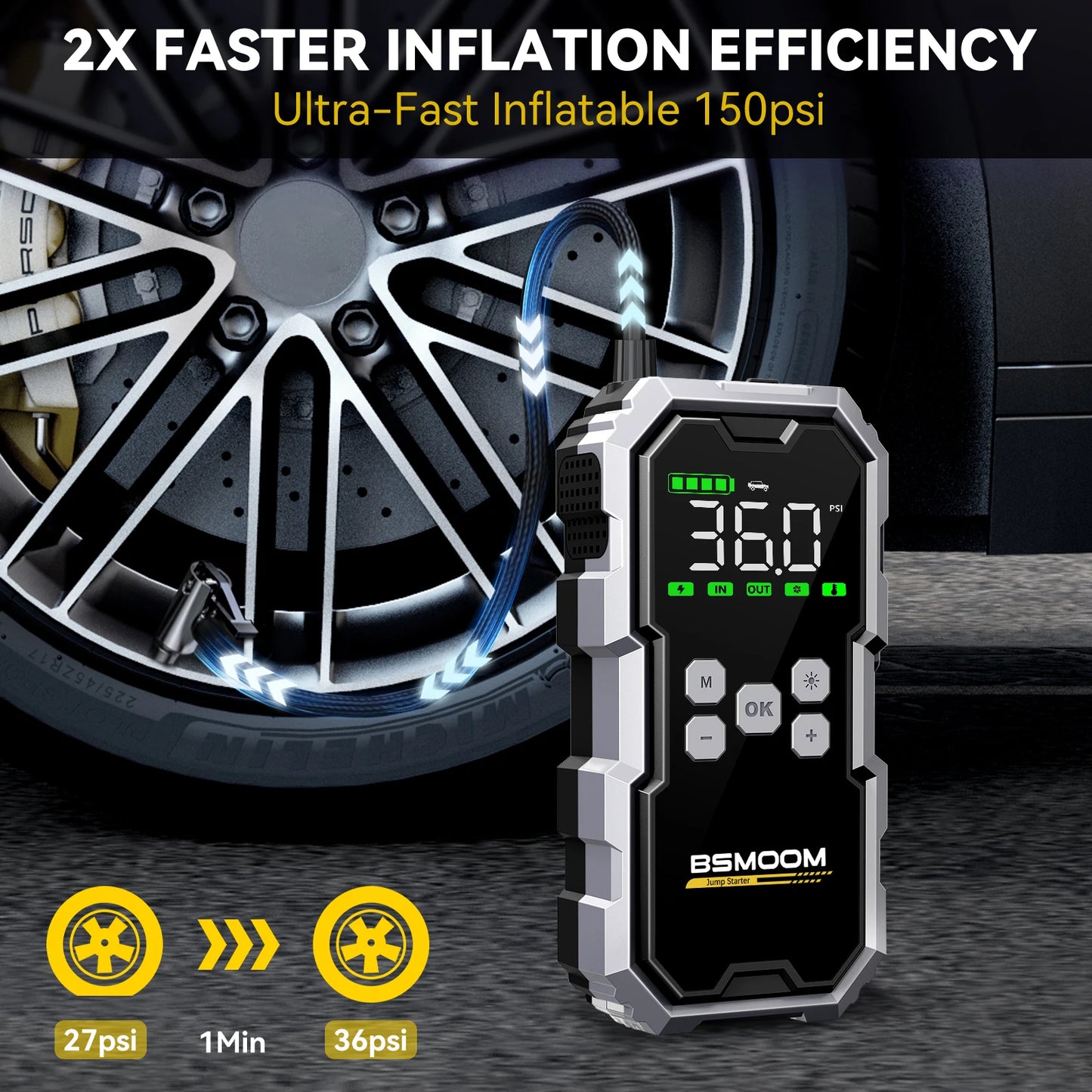 π Ultimate 3-in-1 Car Jump Starter & Air Compressor β Power When You Need It! ππ¨