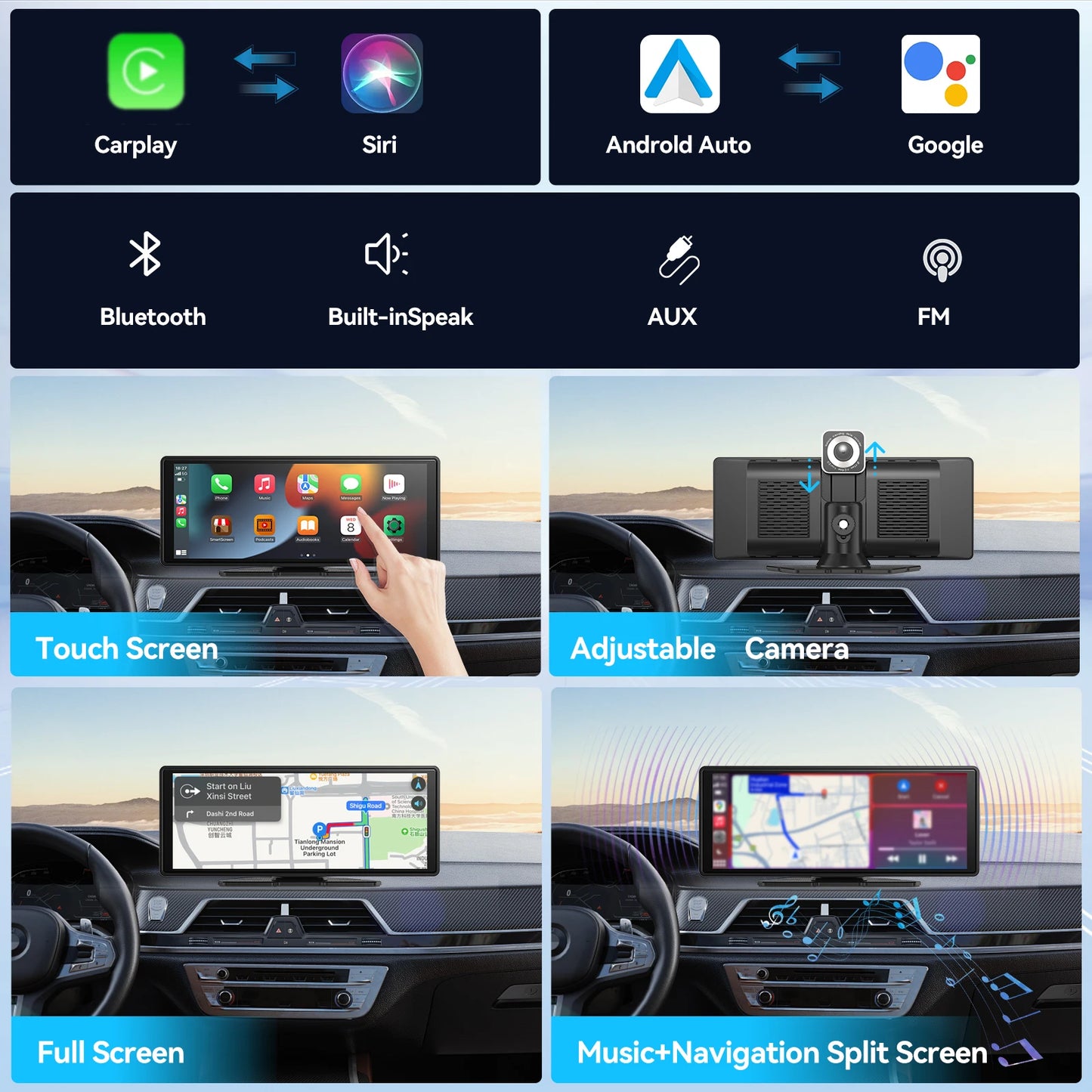 Wireless CarPlay & Android Auto Screen – Upgrade Any Car in Seconds